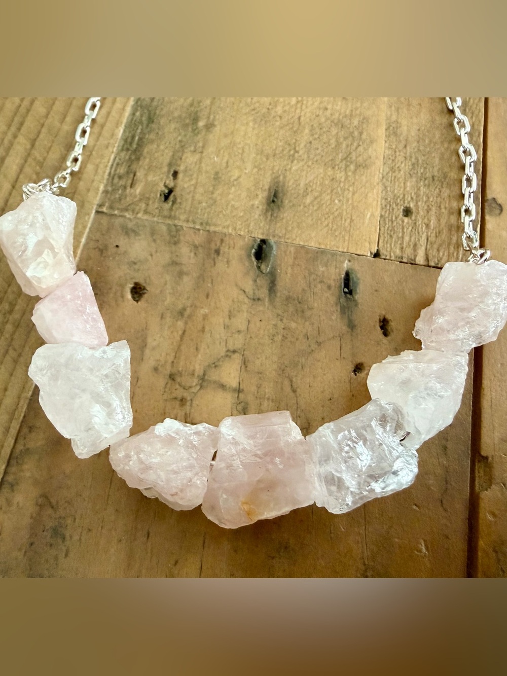 KALIFANO BRAZILIAN ROUGH ROSE QUARTZ NECKLACE